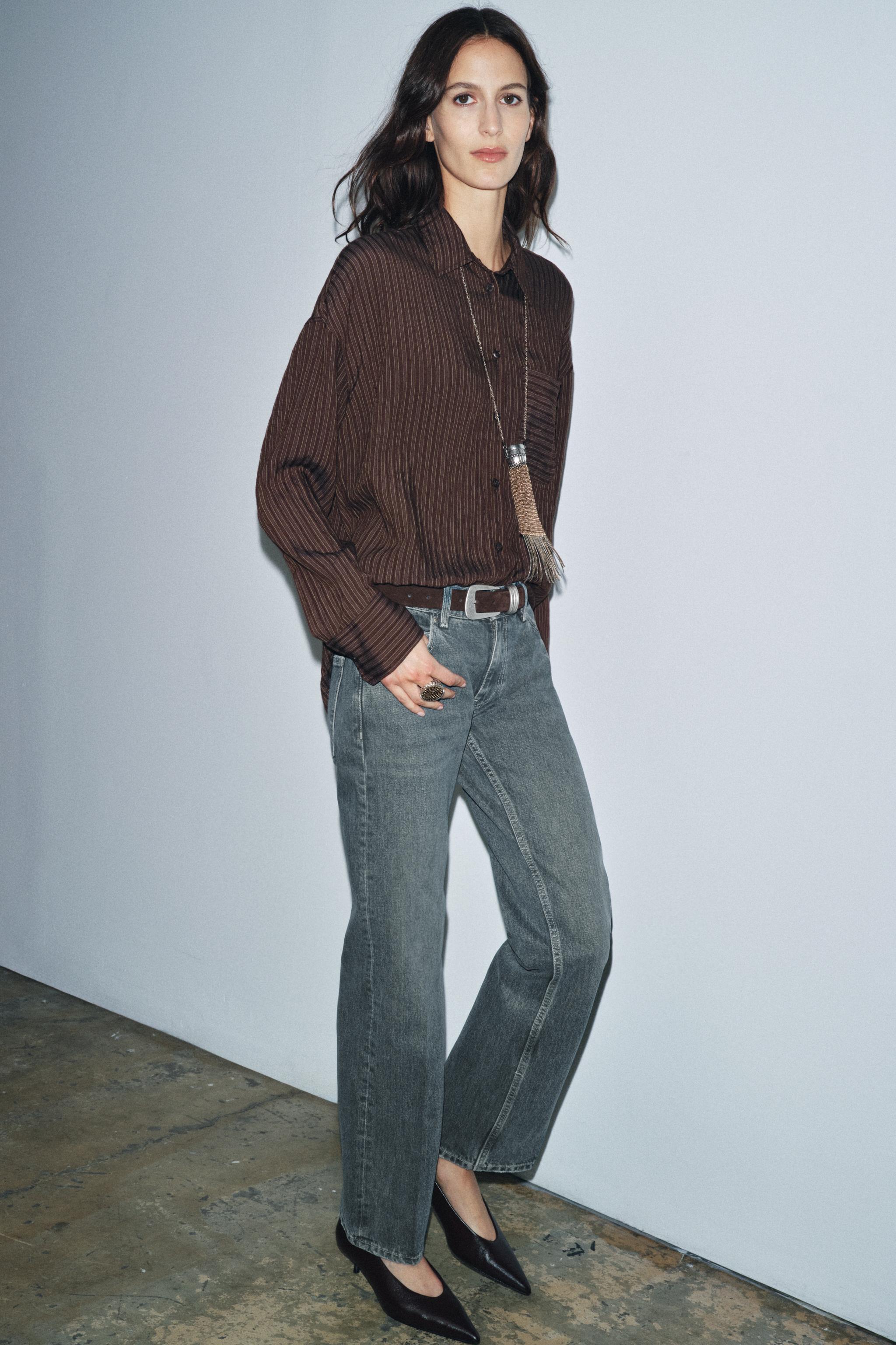 ZW COLLECTION LOW-RISE STRAIGHT LEG JEANS